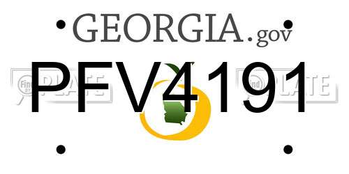 PFV4191 Georgia License Plate