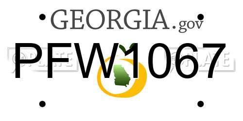 PFW1067 Georgia License Plate