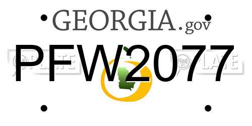PFW2077 Georgia License Plate
