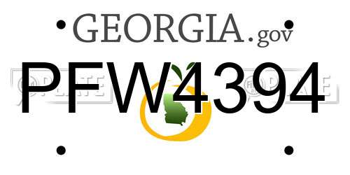 PFW4394 Georgia License Plate