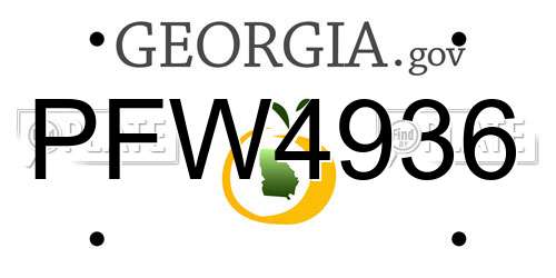 PFW4936 Georgia License Plate