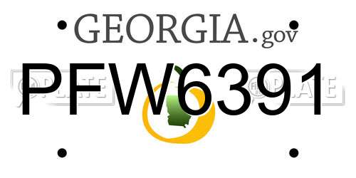 PFW6391 Georgia License Plate