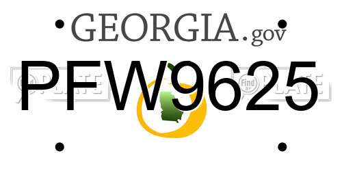 PFW9625 Georgia License Plate