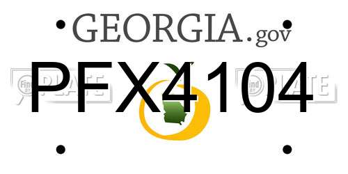PFX4104 Georgia License Plate