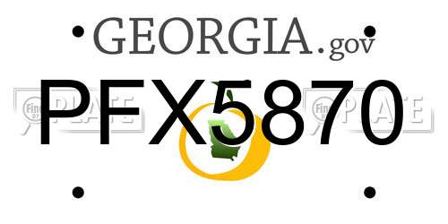 PFX5870 Georgia License Plate