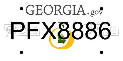 PFX8886 Georgia License Plate