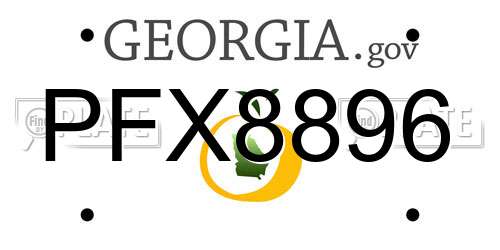 PFX8896 Georgia License Plate