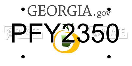 PFY2350 Georgia License Plate