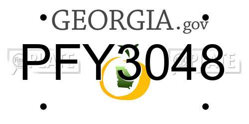 PFY3048 Georgia License Plate