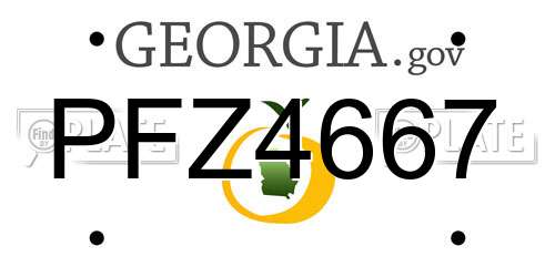 PFZ4667 Georgia License Plate