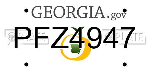 PFZ4947 Georgia License Plate