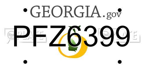 PFZ6399 Georgia License Plate