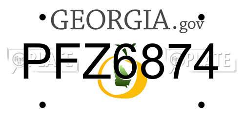 PFZ6874 Georgia License Plate