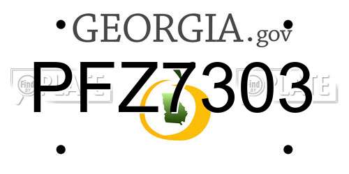 PFZ7303 Georgia License Plate