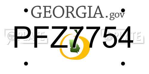 PFZ7754 Georgia License Plate