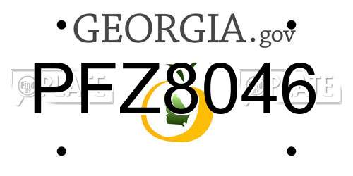 PFZ8046 Georgia License Plate