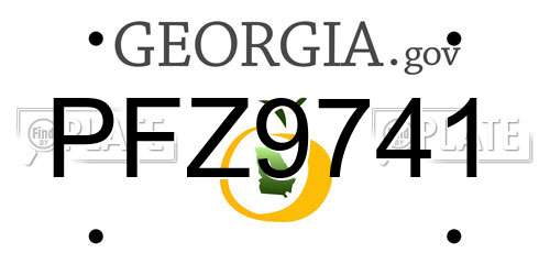PFZ9741 Georgia License Plate
