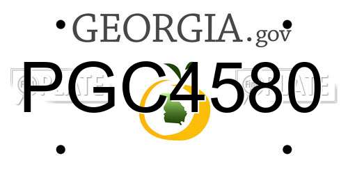 PGC4580 Georgia License Plate