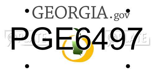 PGE6497 Georgia License Plate