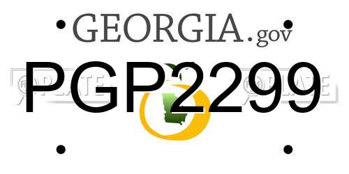 PGP2299 Georgia License Plate