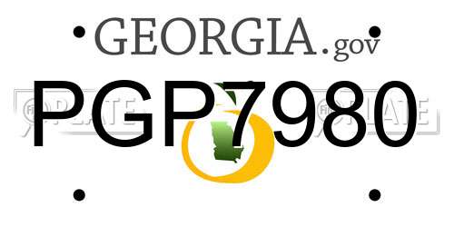 PGP7980 Georgia License Plate