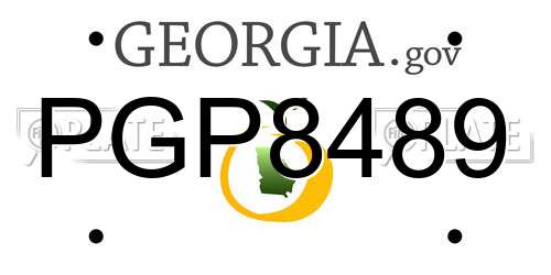 PGP8489 Georgia License Plate
