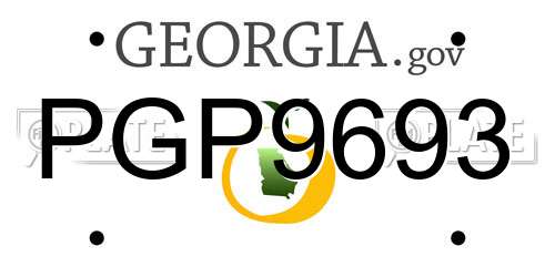 PGP9693 Georgia License Plate