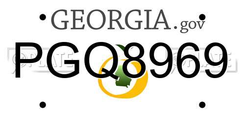 PGQ8969 Georgia License Plate