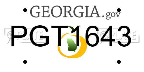 PGT1643 Georgia License Plate