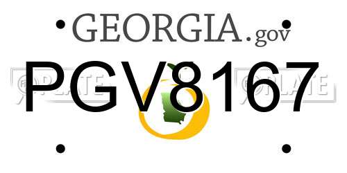 PGV8167 Georgia License Plate