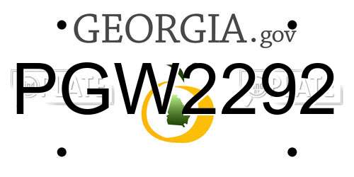 PGW2292 Georgia License Plate