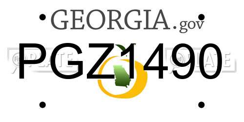 PGZ1490 Georgia License Plate