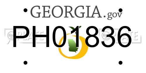 PH01836 Georgia License Plate