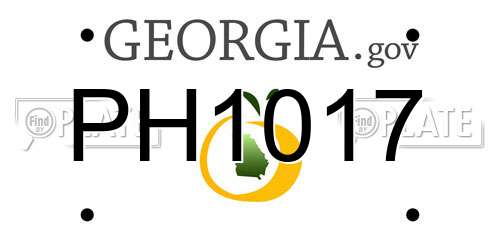 PH1017 Georgia License Plate