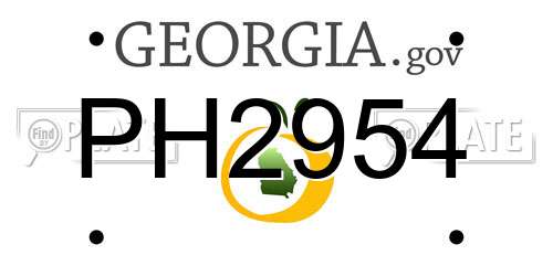 PH2954 Georgia License Plate