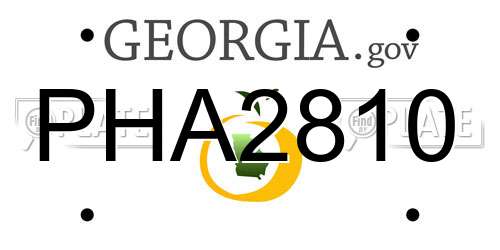 PHA2810 Georgia License Plate