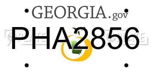 PHA2856 Georgia License Plate