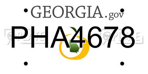 PHA4678 Georgia License Plate