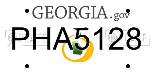 PHA5128 Georgia License Plate