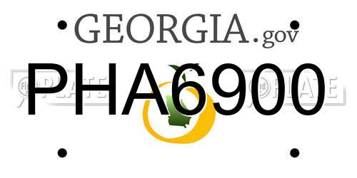 PHA6900 Georgia License Plate