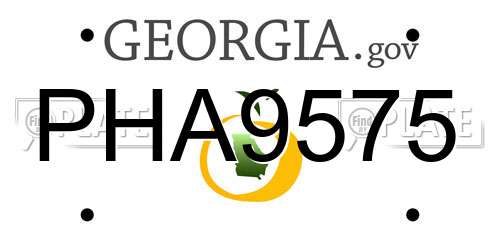 PHA9575 Georgia License Plate