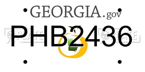 PHB2436 Georgia License Plate