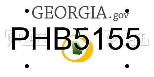 PHB5155 Georgia License Plate