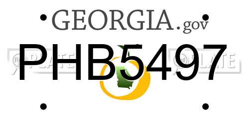 PHB5497 Georgia License Plate