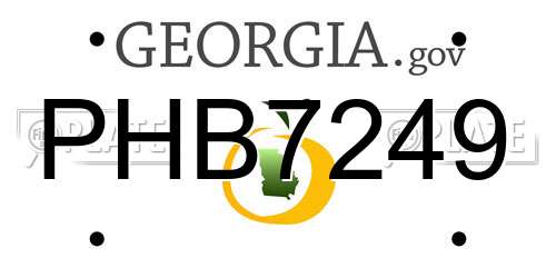 PHB7249 Georgia License Plate