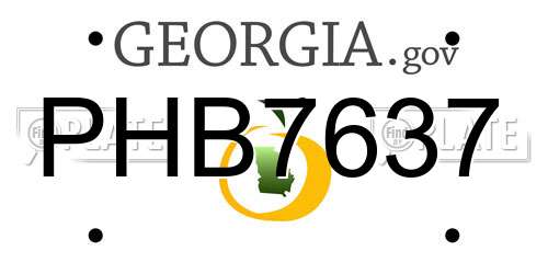 PHB7637 Georgia License Plate