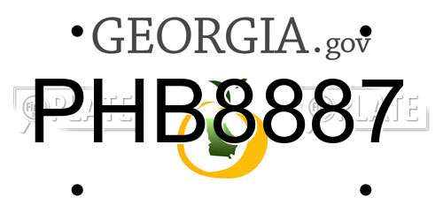PHB8887 Georgia License Plate