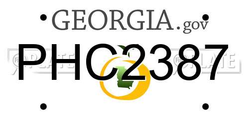 PHC2387 Georgia License Plate