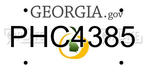 PHC4385 Georgia License Plate