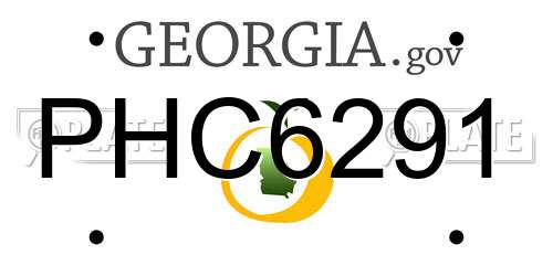 PHC6291 Georgia License Plate